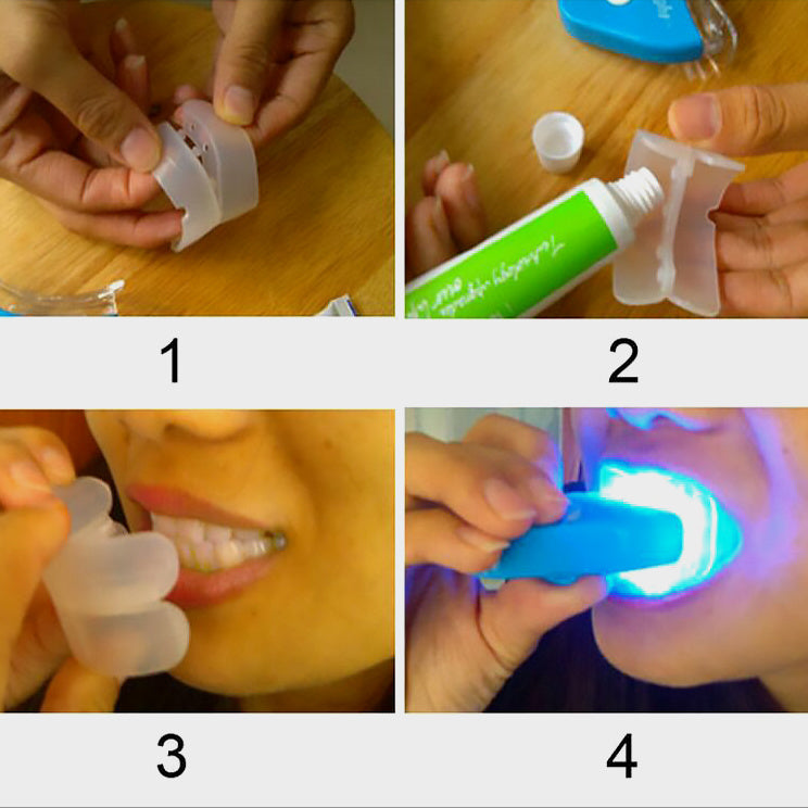 How does the LED Tooth Whitening Gel help achieve a brighter smile?