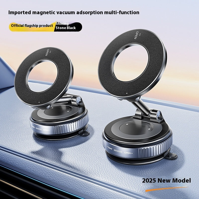 360° Rotating Magnetic Vacuum Phone Holder | Strong Double Suction | Universal Mobile Stand
